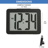 Digital Clock Large Display Battery Operated | Easy Read 2.5" LCD Alarm Clock with On Demand Backlight, 12/24 Hour, Small Desk Clock for Office Kitchen Bedroom