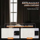 96 Inch Linen Blackout Curtains 2 Panels for Bedroom Living RoomCream Natural 100% Black Out Curtains 96 Inches Long Thermal Noise Reduction Light Blocking Drapes Rustic Country 8ft Back Tab Beige