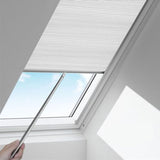 TIPIACE Manual Pattern Cellular Shades Cordless Honeycomb Blinds Full Blackout Fabric Window Shades for Skylight (White 93021A)