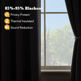 RYB HOME Short Blackout Curtains for Bedroom 36 Inch Length - Short Curtains for Small Window Kitchen/Basement/Cafe, Thermal Insulated Room Darkening RV Drapes, W42xL36, 2 Panels, Grey