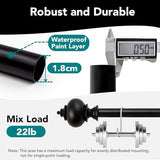 Deconovo Adjustable Curtain Rod for Windows, 3/4 Inch Diameter Heavy Duty Window Rod with Decorative Finials and Installation Hardware, 48"-84", Black, 1 Pack