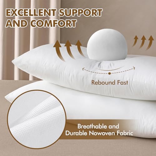 MIULEE 14x36 Inch Pillow Insert, Throw Pillow for Bed Sofa Couch Rectangle Decorative Lumbar Virgin Microfiber Stuffer