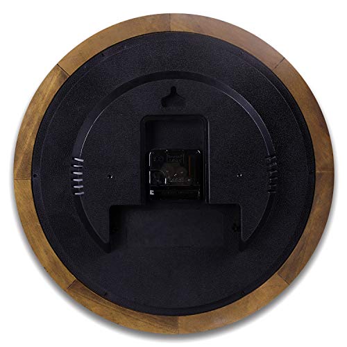 Kesin Wall Clock Wood 14 Inch Silent Wall Clocks Large Decorative Battery Operated Non Ticking Analog Retro Clock for Living Room, Kitchen, Bedroom