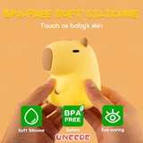 UNEEDE Cute Capybara Night Light, Novelty Animal Silicone Nursery Night Light Rechargeable Table Bedside Lamp with Touch Sensor for Bedroom Living Room Squishy Capybara Stuff Boys Girls Gifts