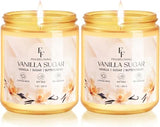 Vanilla Sugar Scented Candle, Natural Soy Wax Jar Candle for Home Scented, 100-Hour Burn Time Gifts for Women Men, 7 oz (2 Pack)