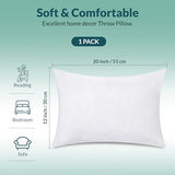ROYALE LINENS 12 x 20 Pillow Insert - Down Alternative Throw Pillows Insert - Rectangle Pillow Pack of 1 White - Bed & Couch Pillows - Inner Cushion for Bed, Cushion for Living Room - Shams Stuffer