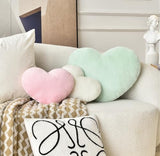 Petrella Throw Pillows Heart Pillow Cute Fuzzy Pillows for Bed Livingroom Home Decor Cushion Decorative Aesthetic Preppy Pillows White,Small 13"x10"