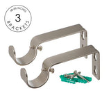 Ivilon Drapery Treatment Window Curtain Rod - Square Design 1 1/8 Rod. 48 to 86 Inch. Satin Nickel