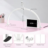 Half Moon Light for Nail Desk: 29" Foldable Half Moon Desk Lamp with Phone Holder for Beginner - Arch Nail Tech Light with 3 Color Modes & 10 Brightness for Manicure Salon (White, Large)
