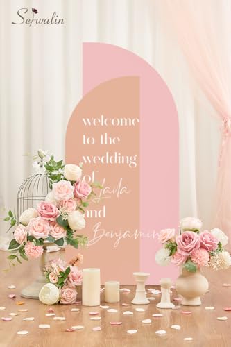 Serwalin Artificial Flowers Fake Silk Flowers for DIY Wedding Bouquets Cake Decoration Mixed Roses Combo Blush Pink and White Flower Centerpieces Arrangements for Party Table Chair Decor