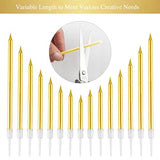 BEAN LIEVE 30-Count Gold Long Thin Metallic Birthday Candles, Cake Candles, Birthday Parties, Wedding Decorations, Party Candles, Cake Decorations