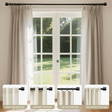 Joydeco Curtain Rods for Windows 32-120 Inch, 1 Inch Diameter Heavy Duty Adjustable Black Curtain Rods for Bedroom, Kitchen, Sliding Glass Door