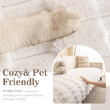 MYSKY HOME 100% Waterproof Couch Cover for Dogs, Plush Pet Couch Covers for Sofa Washable, Couch Covers for 3 Cushion Sofa Pet Friendly, Non-Slip Durable Sofa Cover Slipcover Protector, Cream, 35"x83"