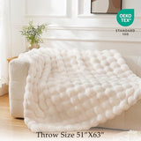 BENVWE Faux Fur Throw Blanket for Couch - Cozy Plush Fluffy Soft Thick Bubble Blanket for Living Room Home Decor - Mothers Day Birthday Gifts for Women, Cream White, 51" x 63"