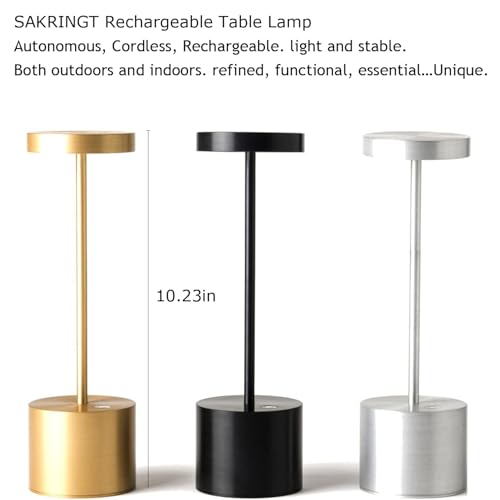 2 Pack Rechargeable Table Lamp, LED Cordless Table Lamp,5000mAh Battery Operated Portable Table Light,Dimming for Restaurant/Patio/Outdoor(Black)