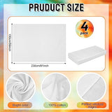 Tudomro 4 Pack White Cotton Tapestry for Tie Dyeing Large Blank Plain Backdrop Perimeter Stitching DIY Hanging Wall Tapestry for Bedroom Living Room Craft Decor(59 x 91 Inch)
