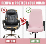 WOMACO Printed Office Chair Covers, Stretch Computer Chair Cover Universal Boss Chair Covers Modern Simplism Style High Back Chair Slipcover - Pink, X-Large