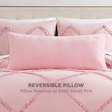 Juicy Couture Silver Rhinestone Decorative Pillow - Premium Throw Pillow - Living Room and Bedroom Décor - Hannah 16" x 36", Light Pink Velvet