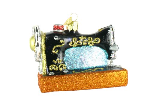Old World Christmas Hobbies Gifts Glass Blown Ornaments for Christmas Tree Sewing Machine, 2.75, Multi Color