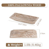 Hanobe Solid Wooden Decorative Bowl for Coffee Table Entryway Decor, White