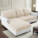 H.VERSAILTEX Super Stretch Individual Jacquard Couch Cushion Covers Furniture Protector Spandex Anti-Slip Soft Thickened Slipcovers Easy Install, (1 PC, Large Sofa Seat Couch Cover, Ivory)