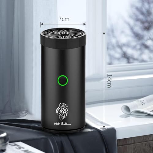 Car Electric Incense Burner, Electric Incense Burner, Portable USB Rechargeable bakhoor Burner for Home Use (Black-1)