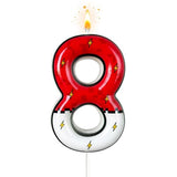 Cartoon White and red Lightning Cake Candle Digital Anime Cartoon Birthday Candle Cake Decoration Animation Birthday Decoration Party Supplies(8)
