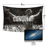 Probsin Conquer Flag 3x5 Ft Gym Motivation Funny Fitness Poster Cool Man Cave Wall Decor for College Dorm Room Decoration,Bedroom,Outdoor,Parties,Gift,Indoor,Ceiling,Garage