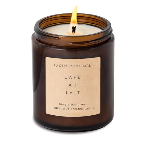 Scented Soy Candle Amber Jar Perfume Candle Aroma Healing Gift (8oz, Cafe Au Lait)