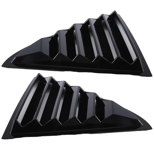 2PCS Fit for Chrysler 300C Sedan 2011-2021 Car Rear Window Quarter Louver Cover Exterior Side Vent Shutter Trim Scoop Accessories(Gloss Black)