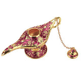 Legend Aladdin Lamp Magic Genie Wishing Light, Classic Arabian Nights Costume Props Lamp Table Decor for Home Wedding Party Halloween Birthday Beautiful Gift for Women Men (Purple & Gold)
