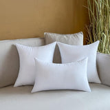 12 x 20 Outdoor Pillow Insert Set of 2 Lumbar Throw Pillow Inserts Waterproof for Couch Porch Outside Patio Furniture Decorative Pillows White Rectangle Sofa Cushion Stuffer