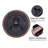 14 Inch Wooden Wall Clock, Retro Wood Wall Clocks Battery Operated, Large Silent Sweep Movement Accurate Wall Clock for Living Room Bedroom