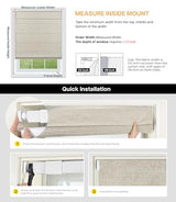 LazBlinds No Tools No Drill Cordless Roman Shades for Windows, Blackout Thermal Insulated UV Blocking Window Blinds, Lightweight Fabric Blinds for Indoor Windows, 34.5" W x 48" H, Blackout - White