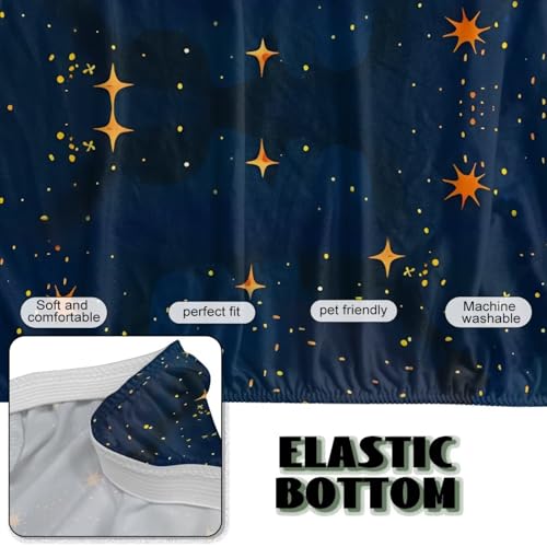 Mushroom Starry Night Futon Covers, Armless Sofa Covers, Stretch Sofa Bed Cover, Washable Futon Slipcover Furniture Protector for Kids, Pets, Dog and Cat