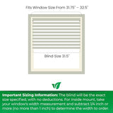 Calyx INTERIORS Room Darkening Vinyl Mini Blinds, Cordless, 1" Slat, 31.5" W x 60" H, White. Inside Mount in Windows 31.75 and Greater; Indoor Window Shades