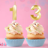 13 Birthday Candle,13th Birthday Decorations for Girls Boys,Gold Numbers Candles for Teen Girls,Thirteen Candles Cake Topper Party Favors