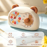 3-in-1 Alarm Clock Timer for Kids Visual Timer Dual-Screen | Analog Clock Silent Non Ticking, Pomodoro Time Management Tools, Decor Bedrooms Kids Rooms（Battery Operated)