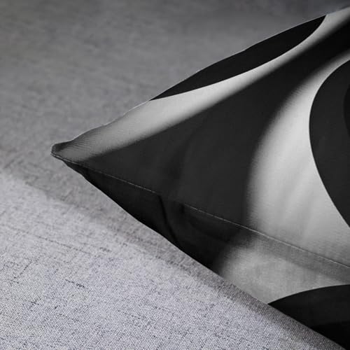 Emvency Set of 4 Black Throw Pillow Covers Modern Abstract Grey Stripes Gray White Acrylic Bold Decorative Pillow Cases Home Decor Square 18x18 Inches Pillowcases