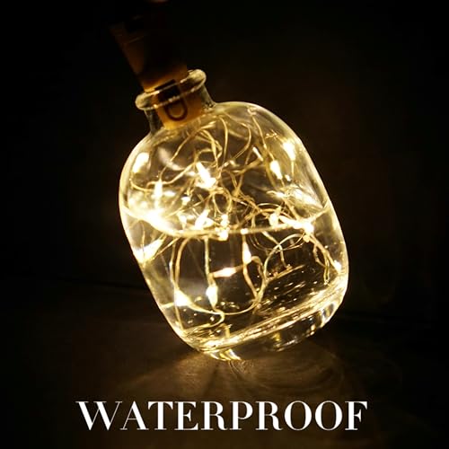 Wine Bottle Lights 20 LEDs Cork Lights Waterproof Battery (Included) Operated Fairy Mini String Lights for DIY Jar Indoor Bedroom Party Wedding Christmas Decor Pack of 4(Warm White)