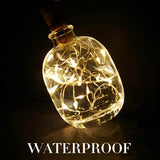Wine Bottle Lights 20 LEDs Cork Lights Waterproof Battery (Included) Operated Fairy Mini String Lights for DIY Jar Indoor Bedroom Party Wedding Christmas Decor Pack of 4(Warm White)