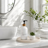 Silicone Bathroom Tray Coffee Table Decor Perfume Organizer, 9" Beige