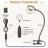 Desk Lamp, LED Reading Light with Clamp, 3 Color Modes & 10 Brightness Flexible Arm Book Light for Kids Reading Book in Bed at Night Clip on Table, Computer, Zoom Meetings - 27.6‘’ Black