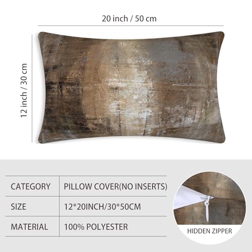 Throw Pillow Covers for Couch, 20x12 Inch, Set of 2, Taupe