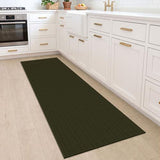 KOZYFLY 2x6 Washable Non Slip Kitchen Runner Rug, Sage Green/Taupe