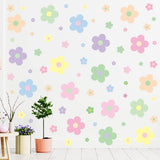 Hotop 128 Pcs Y2K Room Decor Cute Flowers Wall Decal Aesthetic Preppy Wall Art Decor Peel and Stick Retro Stickers Room Aesthetic Decor for Girl Teen Home Dorm Bedroom Decoration (Danish Pastel)