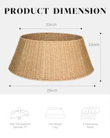 Rustic Farmhouse Christmas Tree Collar - Holiday Decorations - Natural Woven Wicker Tree Base Cover, Basket Ring for Artificial Trees, Stable & Odorless