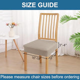 Smiry Waterproof Seat Covers for Dining Room Chairs Set of 6, Stretch Jacquard Removable Washable Chair Seat Slipcovers Protector, No Rear Covers, Taupe