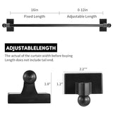 2 Pcs Magnetic Curtain Rods for Metal Door 16 to 28 Inch, 1/2" Multi-use Adjustable Appliance Magnetic Rod for Window Frames, Cabinets, Refrigerators, Dishwashers(Black)