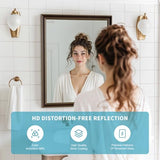 Retro Copper Effect Framed Wall Mirror, 30x36 Rectangle Mirror, Anti-desilvering Tempered Glass, Sustainable&Sturdy Frame, Anti-Rust, HD Reflection &3min Fast Setup for Bathroom Living Room